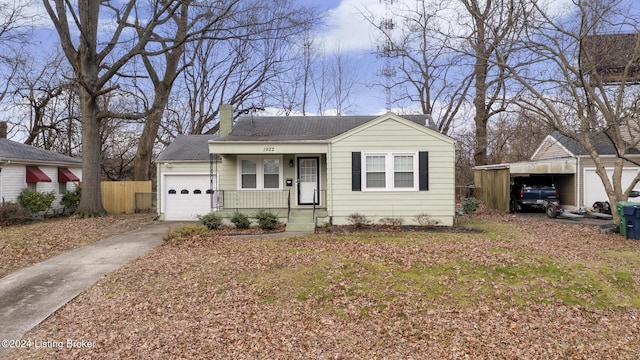 single story home featuring a porch