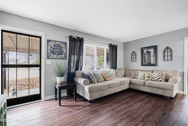 living room featuring wood-type flooring