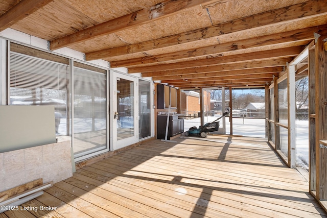 view of unfurnished sunroom