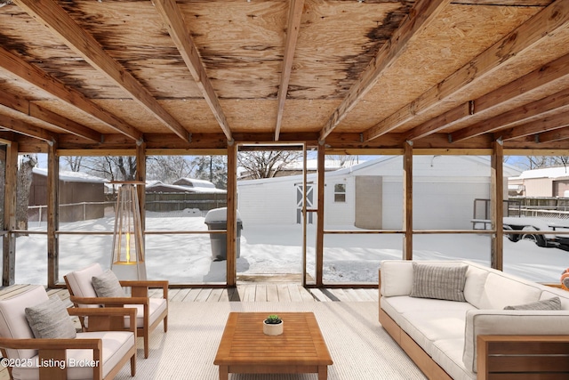 view of unfurnished sunroom