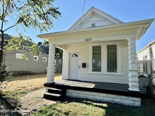 view of front facade with a porch