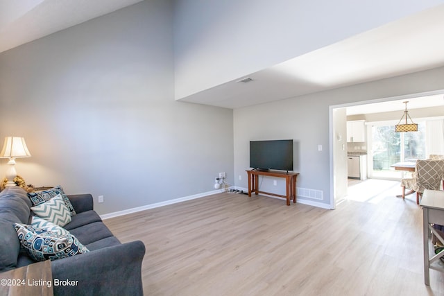 living room featuring light hardwood / wood-style flooring