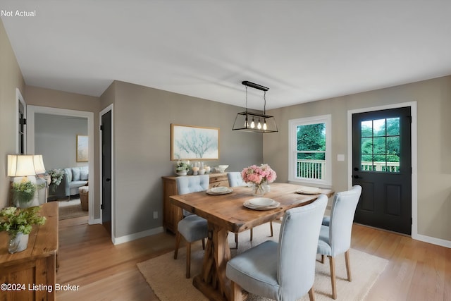 dining room featuring light hardwood / wood-style floors