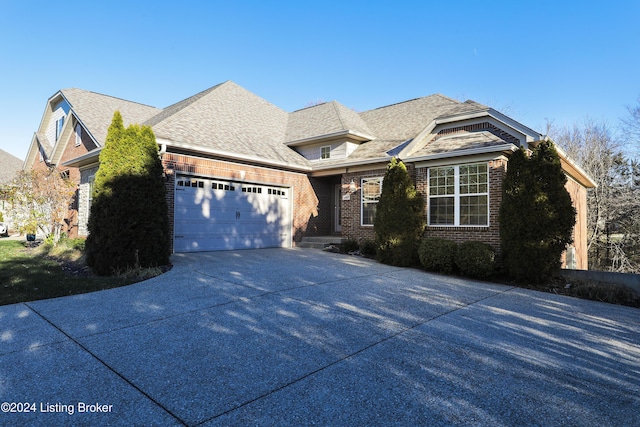 view of front facade with a garage