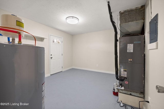 utilities with electric panel and water heater