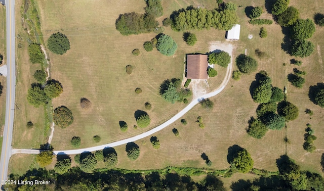 aerial view with a rural view