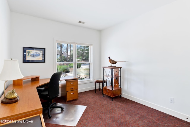 view of carpeted office