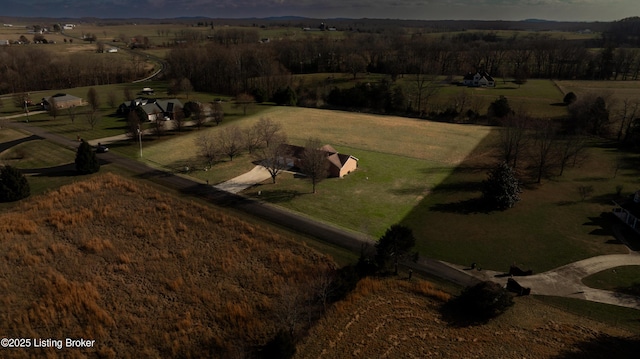 drone / aerial view with a rural view