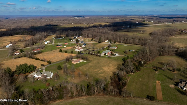 drone / aerial view featuring a rural view