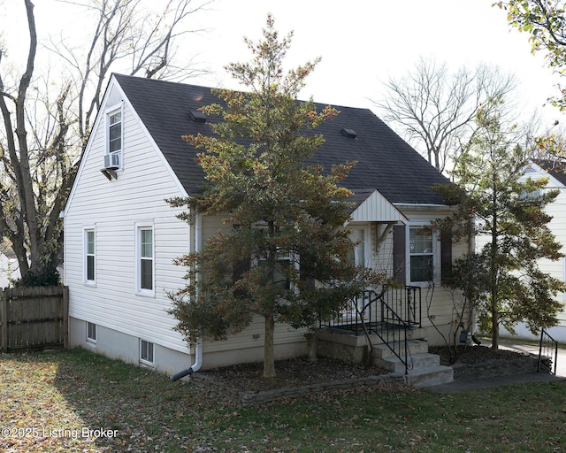 view of front of home with cooling unit