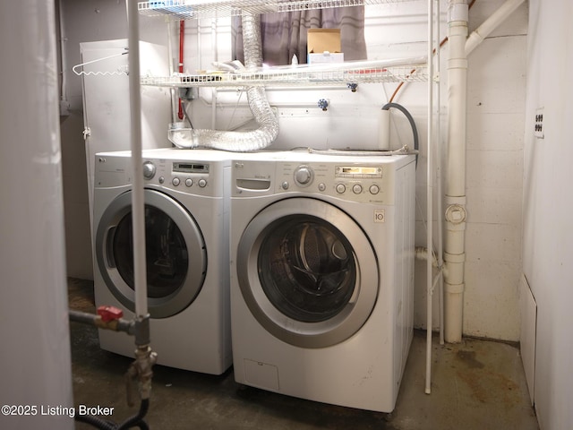 laundry area with washer and dryer