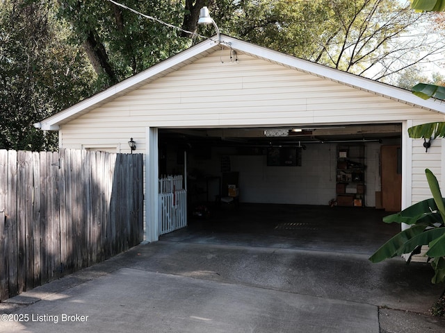 view of garage