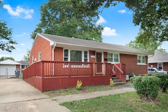 view of single story home