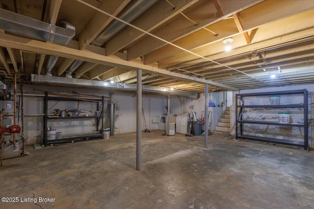 basement featuring washer / dryer