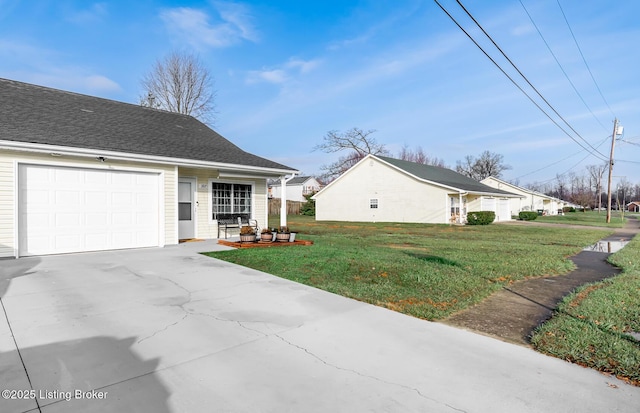 view of property exterior with a yard