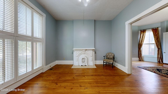 unfurnished room featuring wood-type flooring