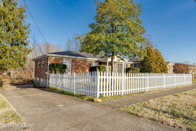 view of single story home