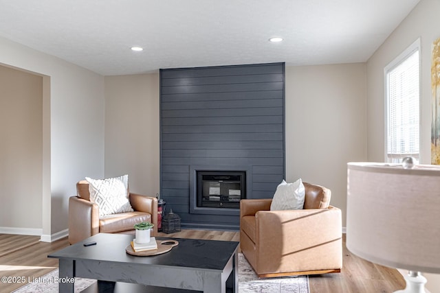 living room featuring light hardwood / wood-style flooring