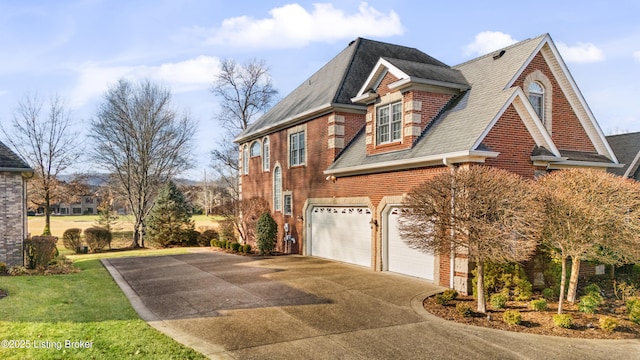 view of property exterior with a garage