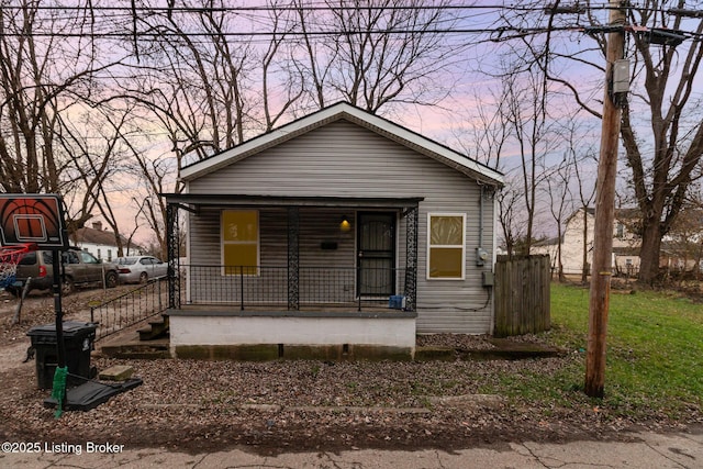 bungalow featuring a porch