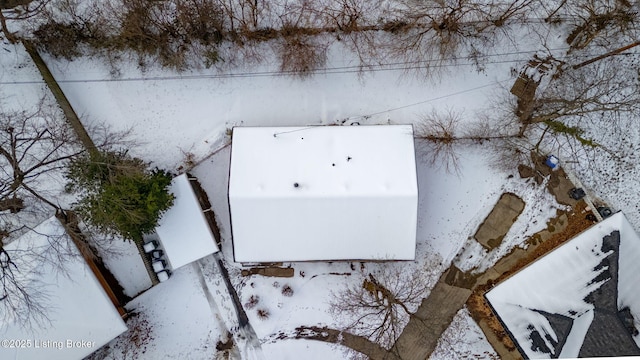 view of snowy aerial view