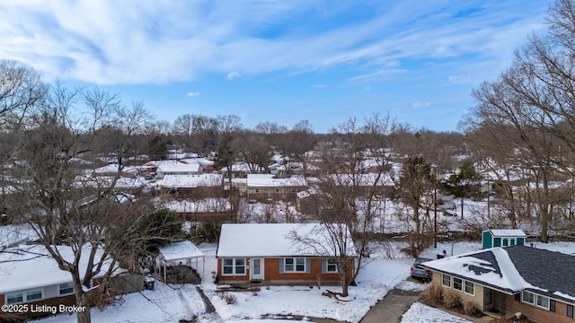 view of snowy aerial view