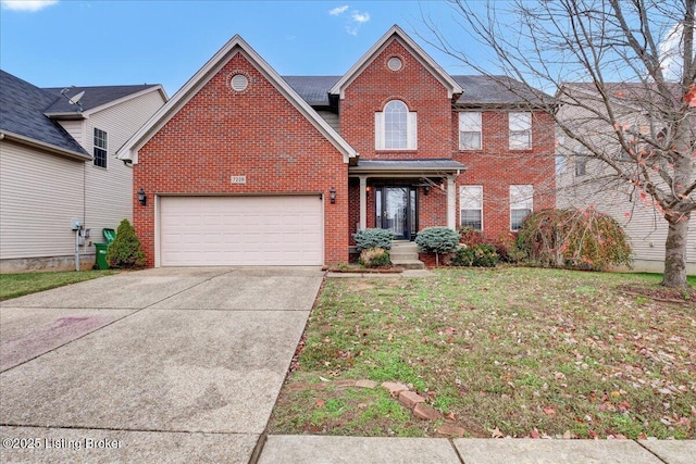 front facade with a front lawn