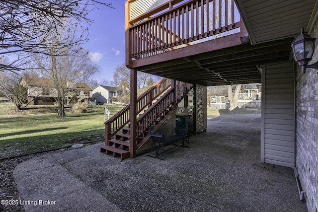 view of patio featuring a deck