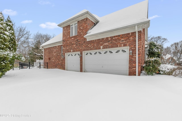 view of snow covered exterior