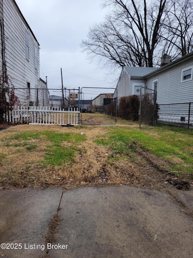 view of yard with fence