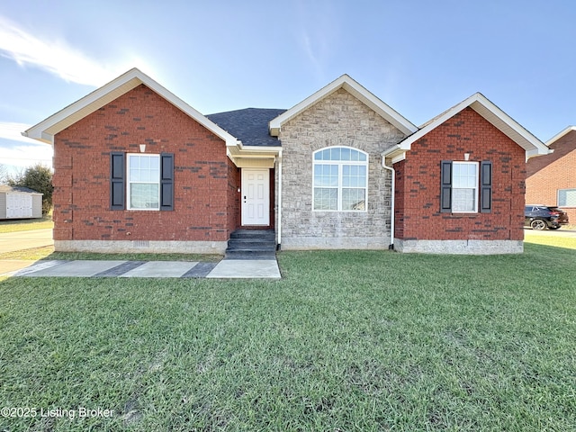 ranch-style house with a front yard