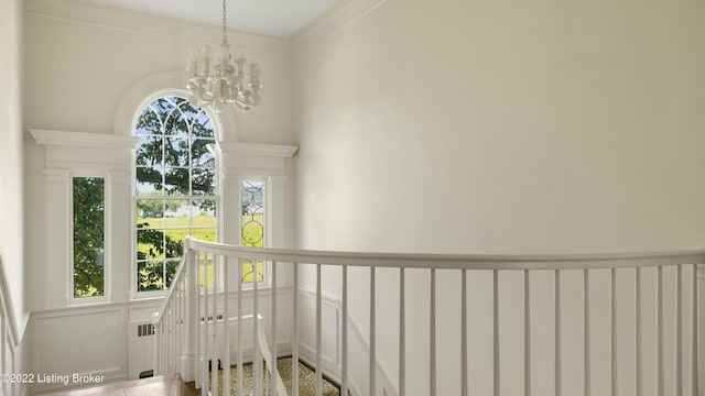 interior space with a notable chandelier