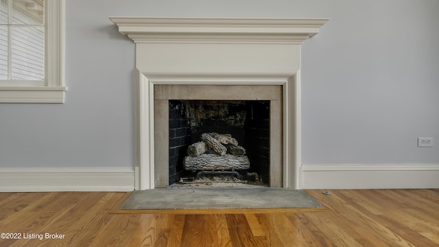 interior details with hardwood / wood-style flooring