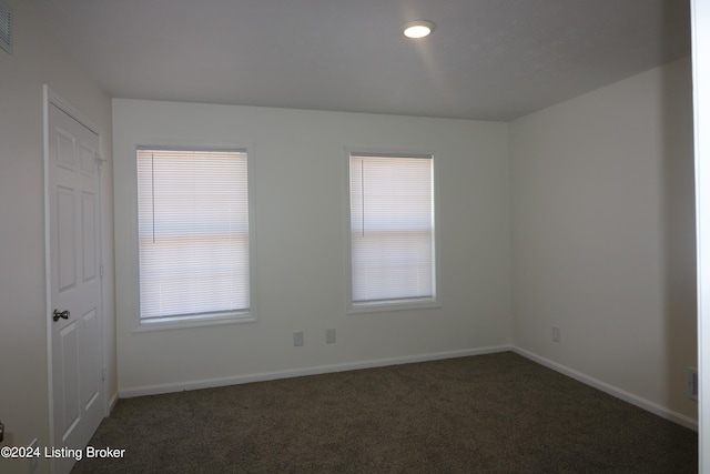 view of carpeted spare room