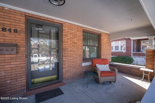 property entrance with a porch