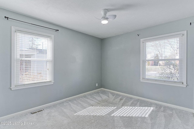 carpeted empty room featuring a wealth of natural light