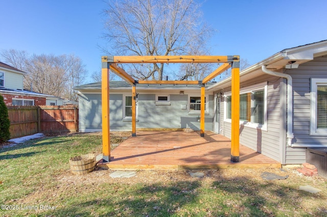 view of yard featuring a deck