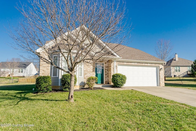 front of property with a front lawn and a garage