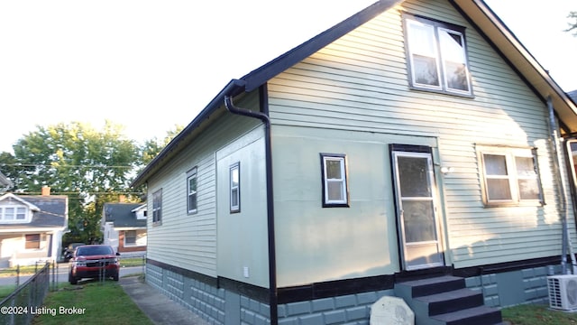 view of property exterior featuring ac unit