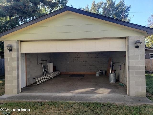 view of garage