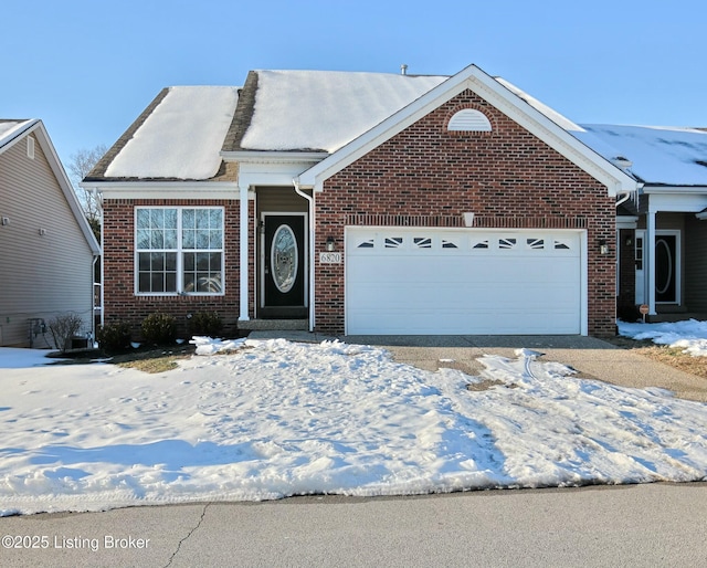 view of front facade with a garage