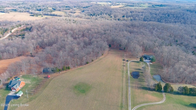 aerial view with a rural view