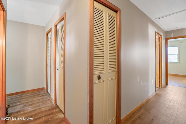 corridor featuring hardwood / wood-style flooring