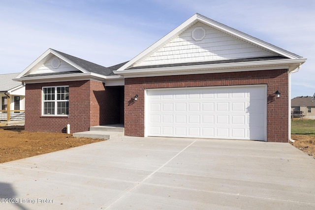 ranch-style home with a garage