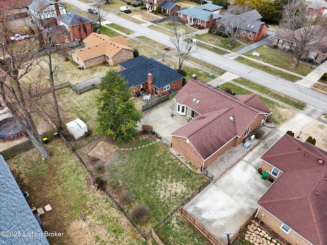 aerial view featuring a residential view