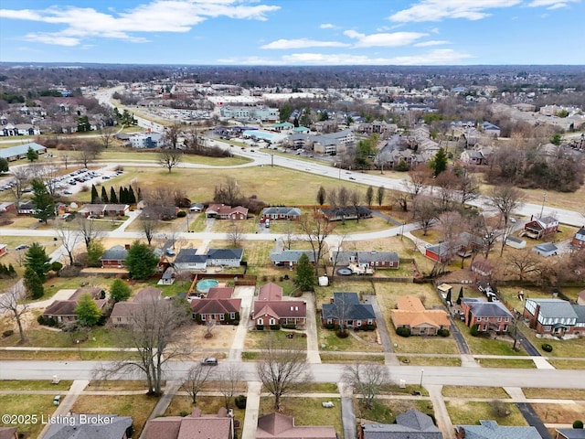 drone / aerial view with a residential view