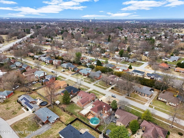 aerial view featuring a residential view