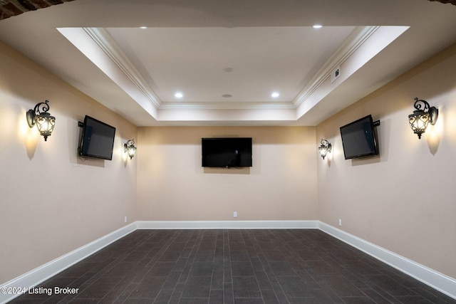 basement with ornamental molding