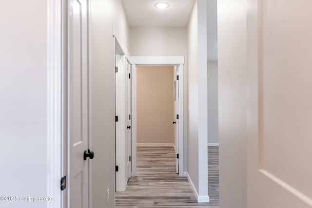 corridor featuring light hardwood / wood-style flooring