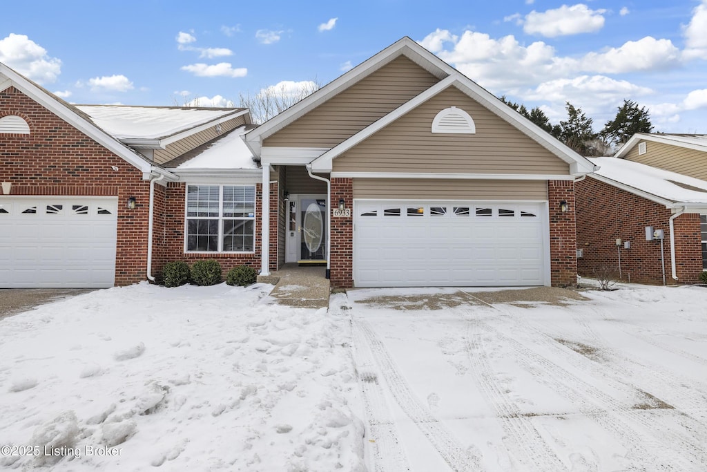 view of front of home with a garage